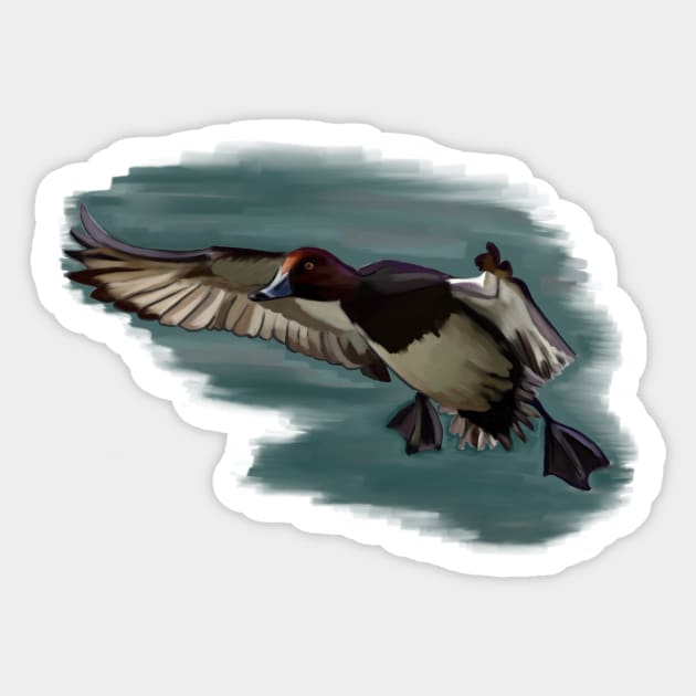 A mighty fowl water landing Sticker by laceylschmidt